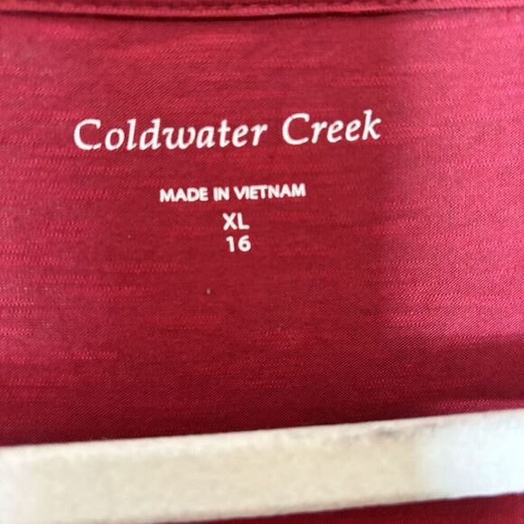 Coldwater Creek Cardigan Womens XL 16 Burgundy Open Pockets Duster Sweater - Picture 6 of 8